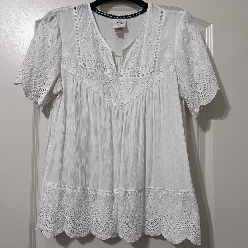Knox Rose Mixed Media Blouse